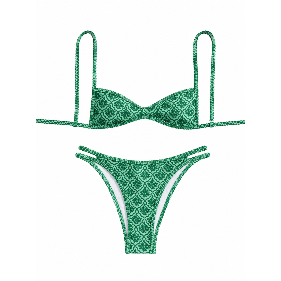 Bikini de dos piezas con estampado floral