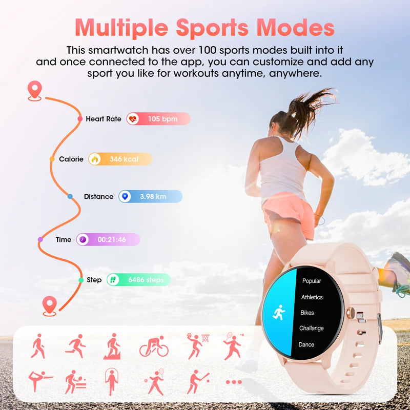 Smartwatch Bluetooth Call 1.39 Touch Screen Waterproof Fitness