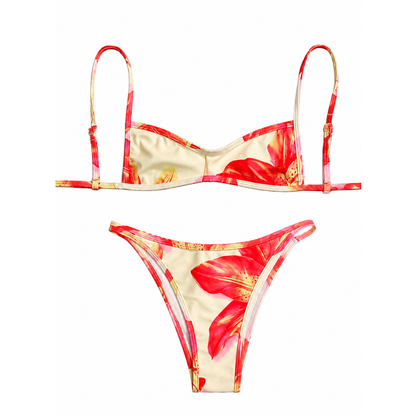 Bikini de dos piezas con estampado floral