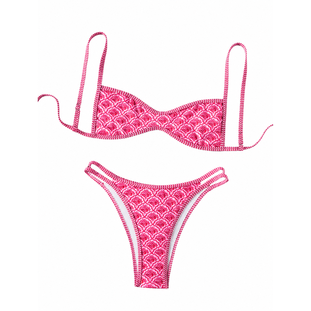 Bikini de dos piezas con estampado floral