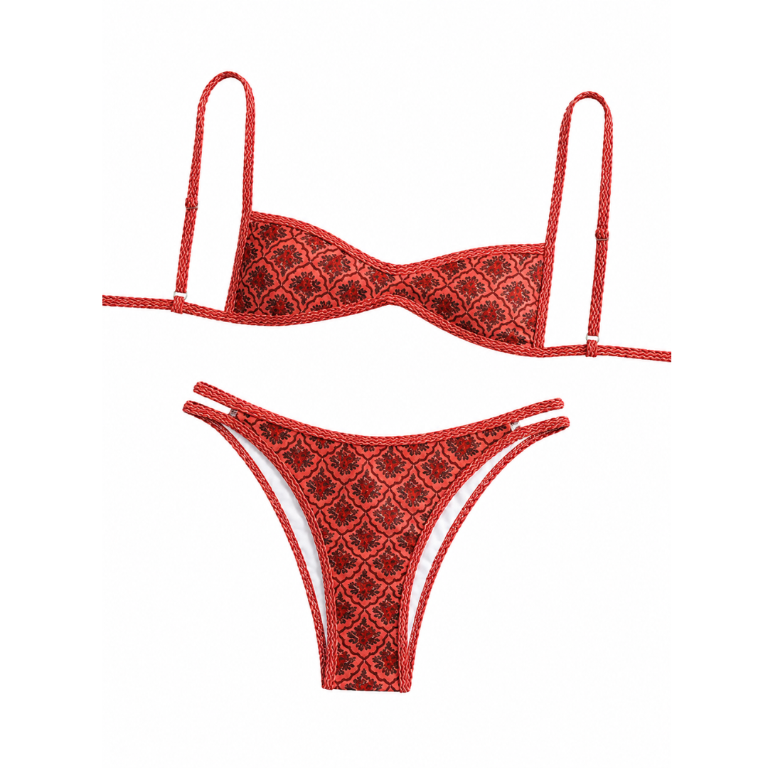 Bikini de dos piezas con estampado floral
