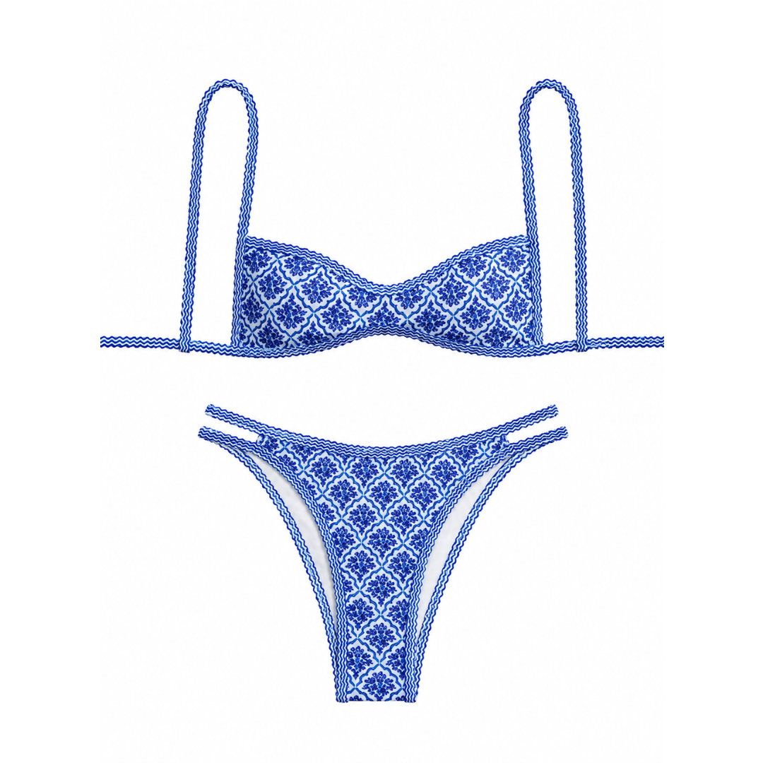 Bikini de dos piezas con estampado floral