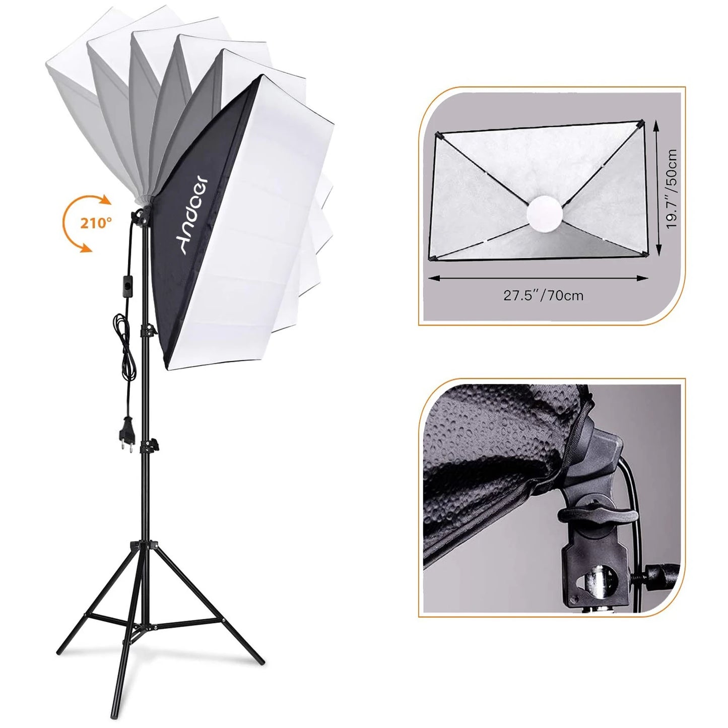 Kit Softbox Lighting Set with 85W 2800K-5700K LED Light