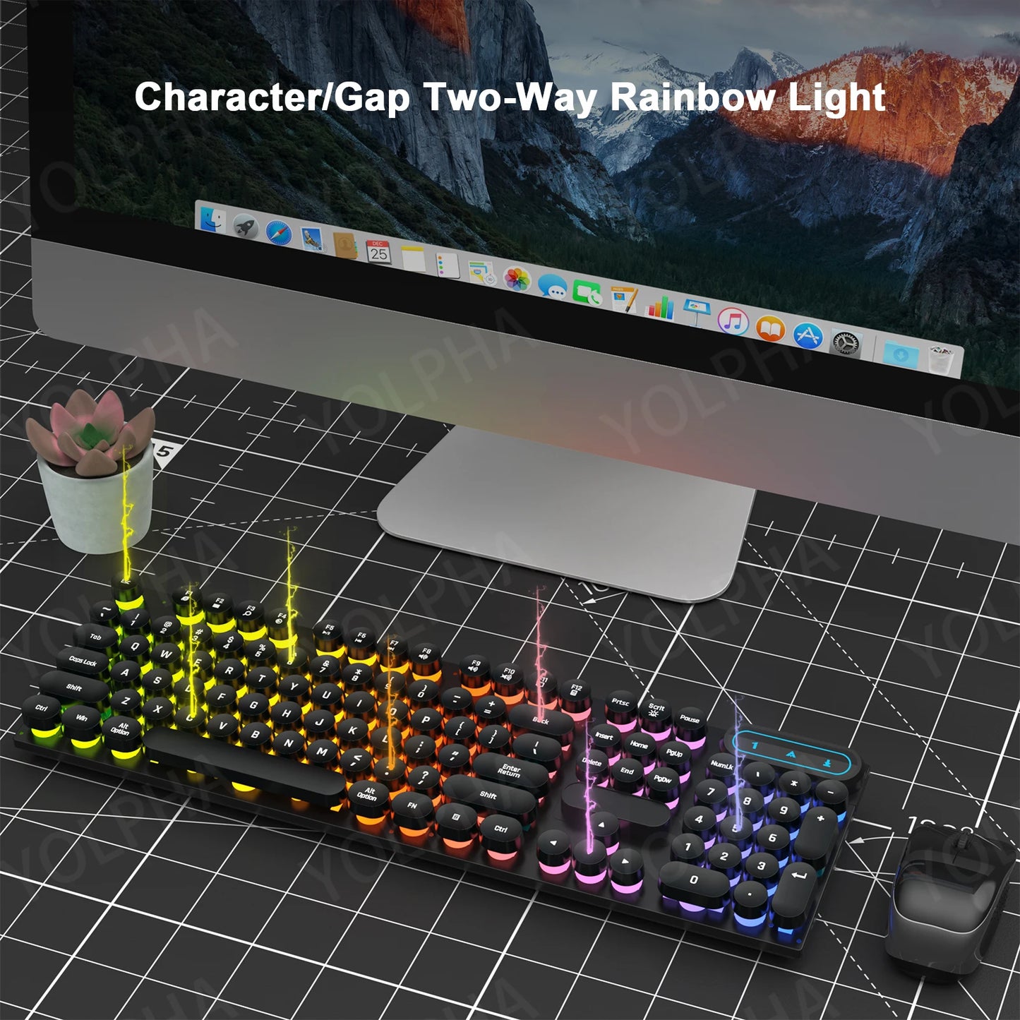 Keyboard with RGB Backlit Breathing