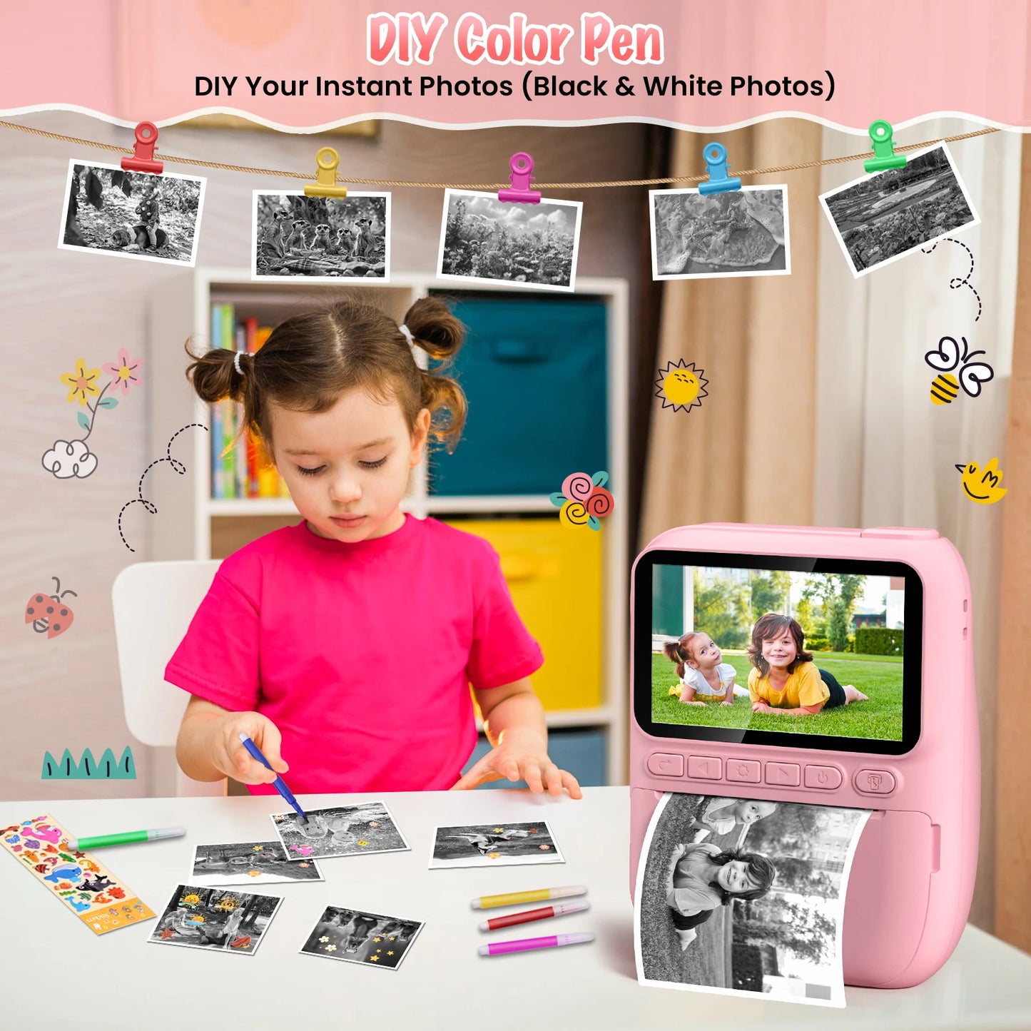 Instant Print Camera for Kids, 3.0 32MP HD 1080P Digital