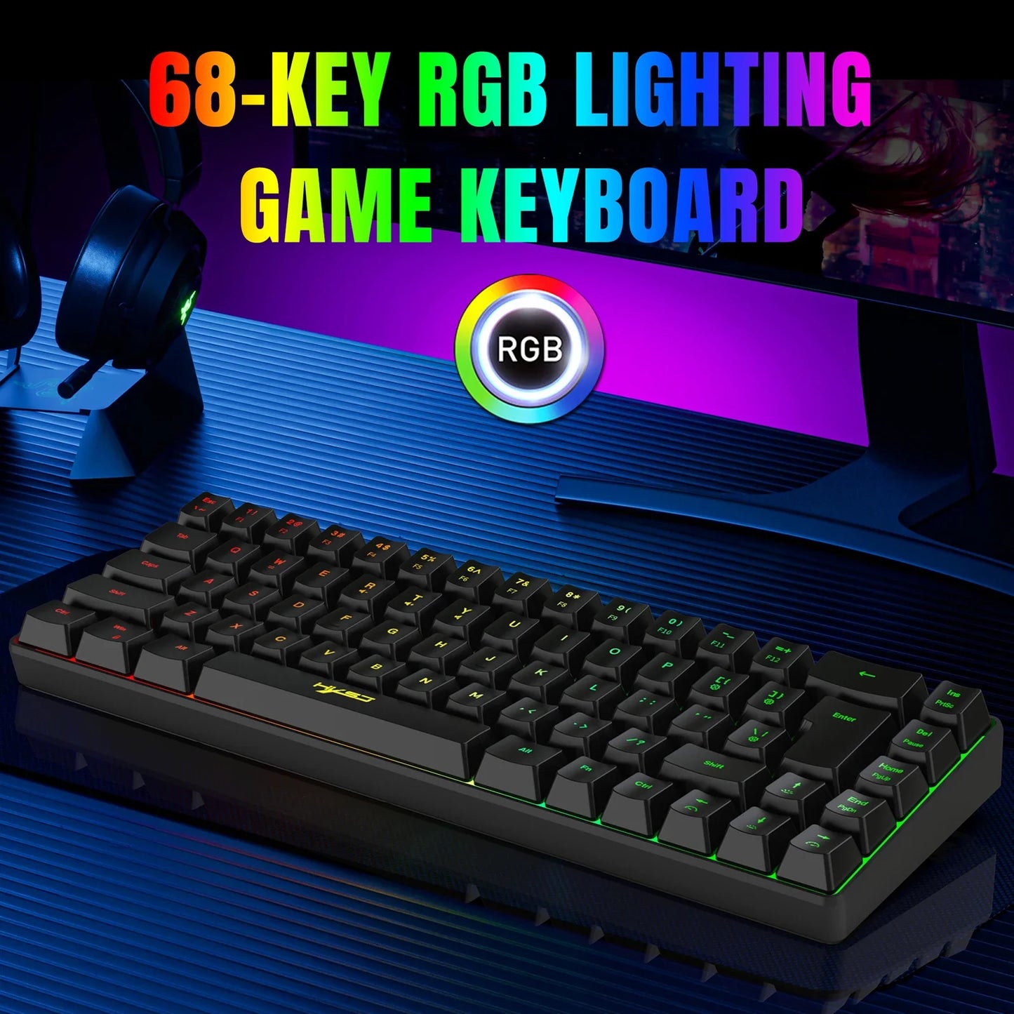 K68 RGB Streamer Mini Gaming Keyboard 19-Key