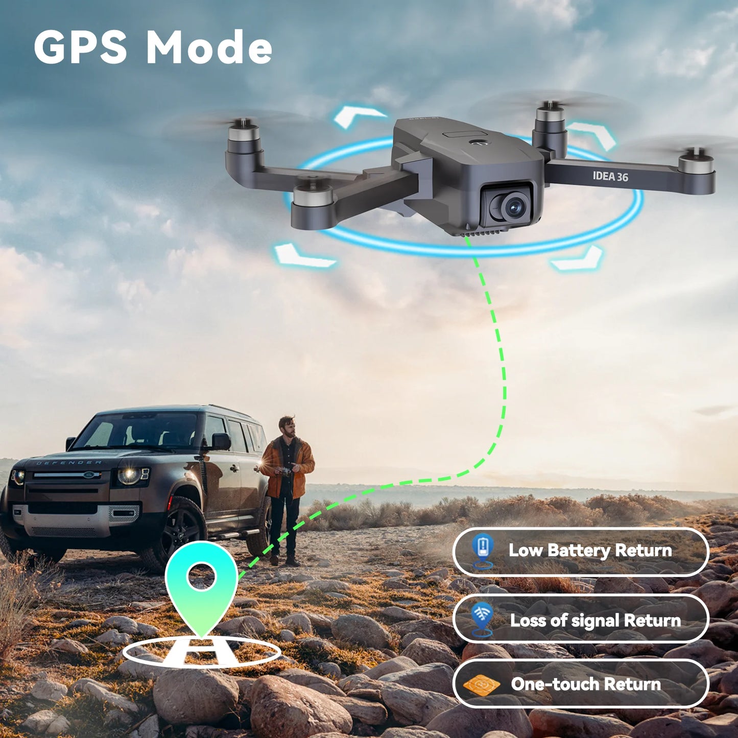 GPS RC Drone With 4K Camera 5GHz WIFI