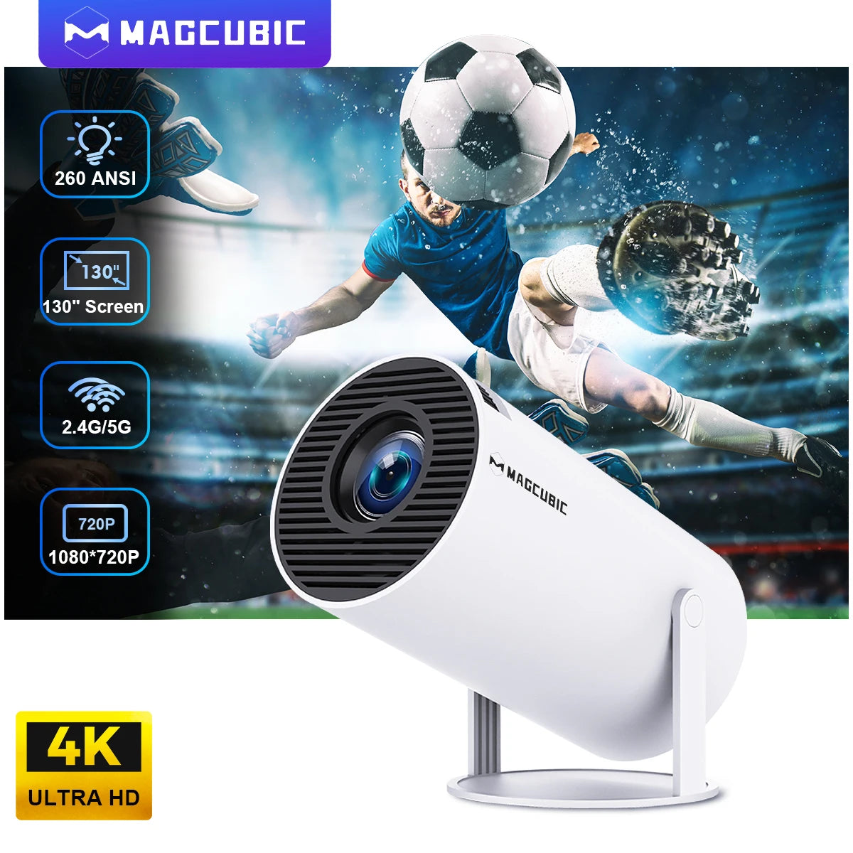 Projector 4k 1280 *720P Portable