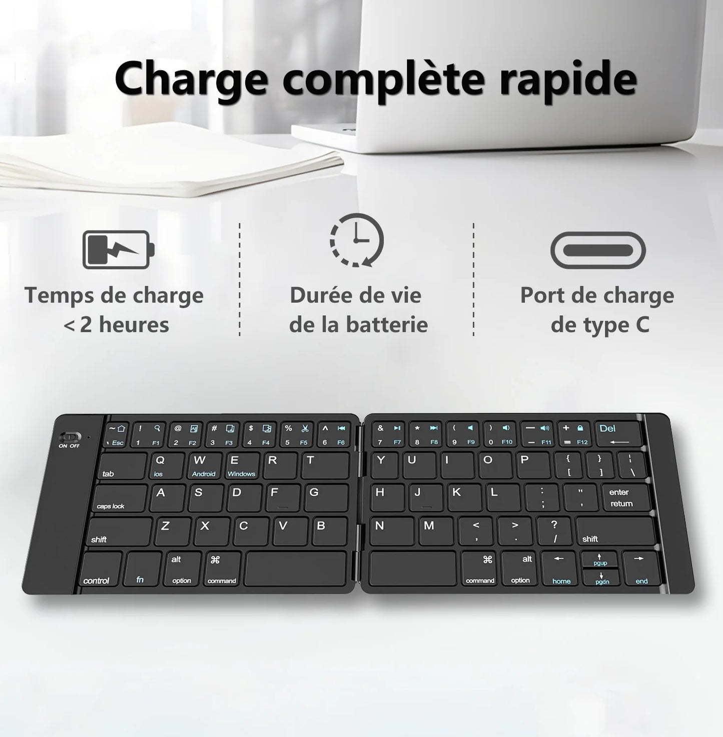 Mini Foldable Wireless Keyboard Ultra Slim Portable Bluetooth