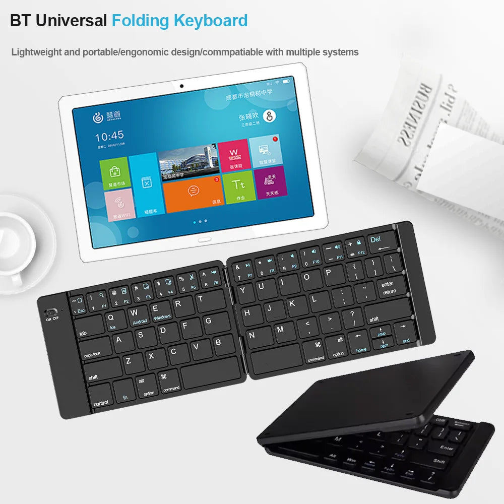 Mini Foldable Wireless Keyboard Ultra Slim Portable Bluetooth