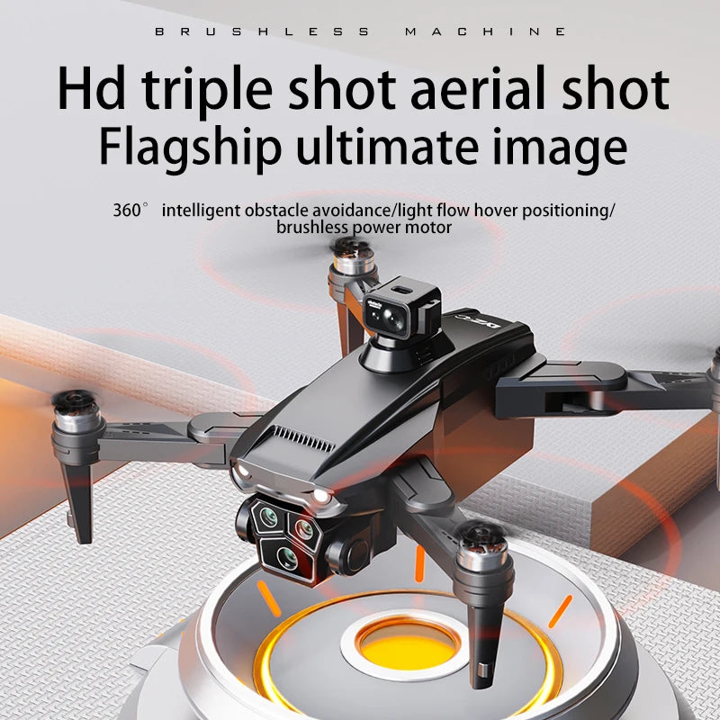 L103MAX GPS Drone HD 4K Triple Camera Motor Foldable Wifi FPV RC Quadcopter