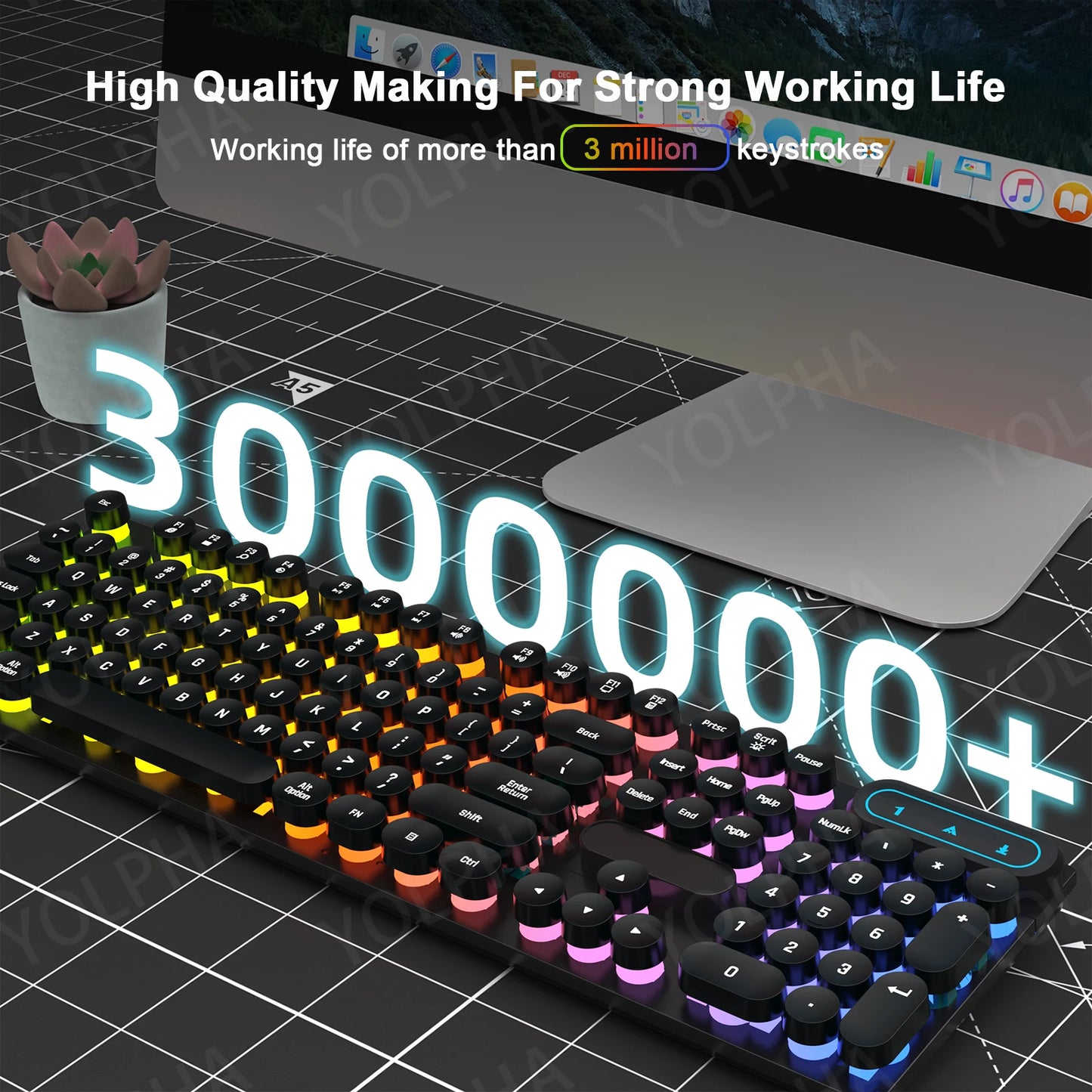 Keyboard with RGB Backlit Breathing