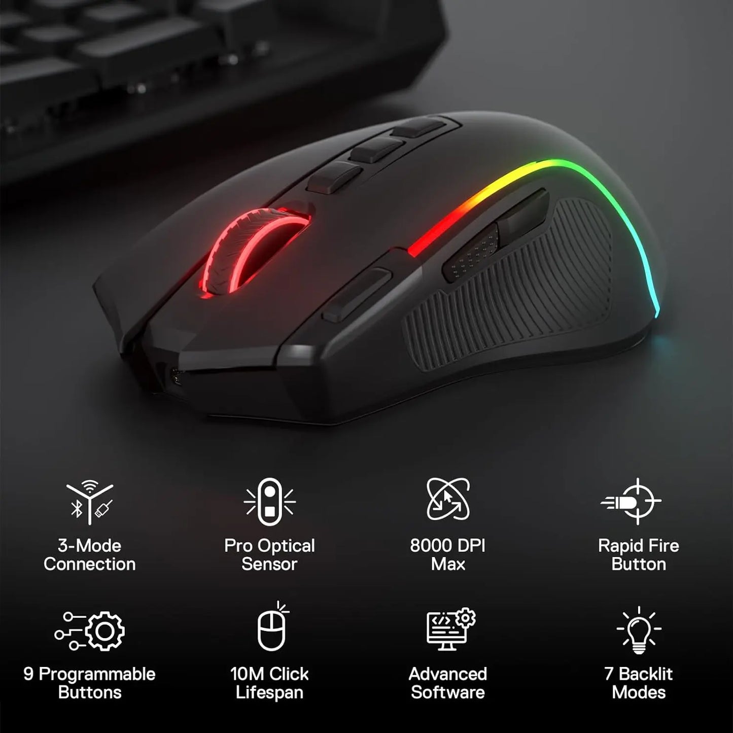 Redragon M612 PRO BT & 2.4RGB Gaming Mouse