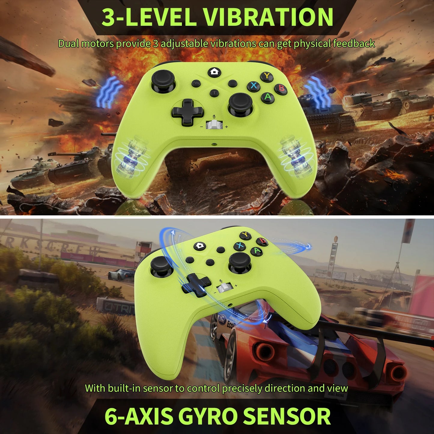 Wireless Gamepad Dual Vibra Turbo Game Consoles Controller Joystick