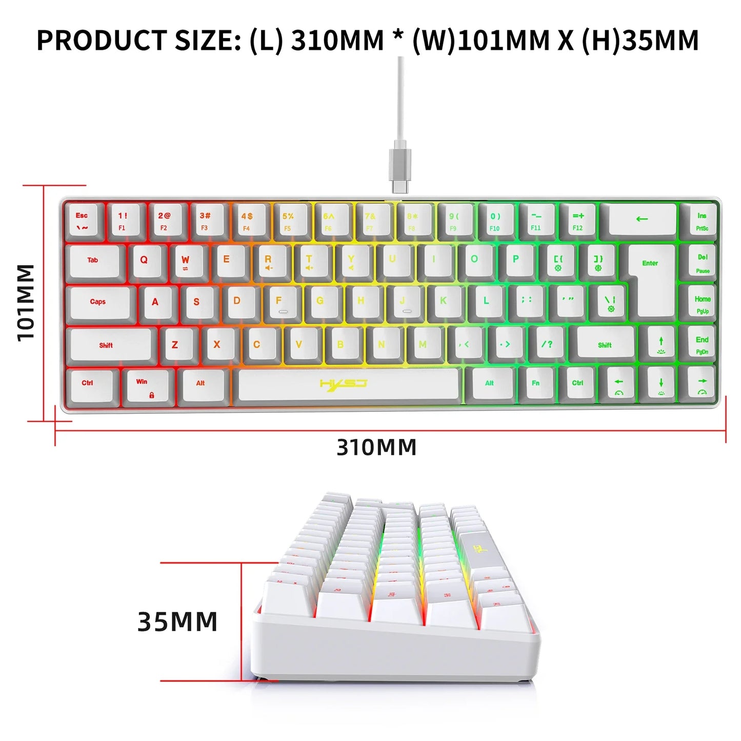 K68 RGB Streamer Mini Gaming Keyboard 19-Key