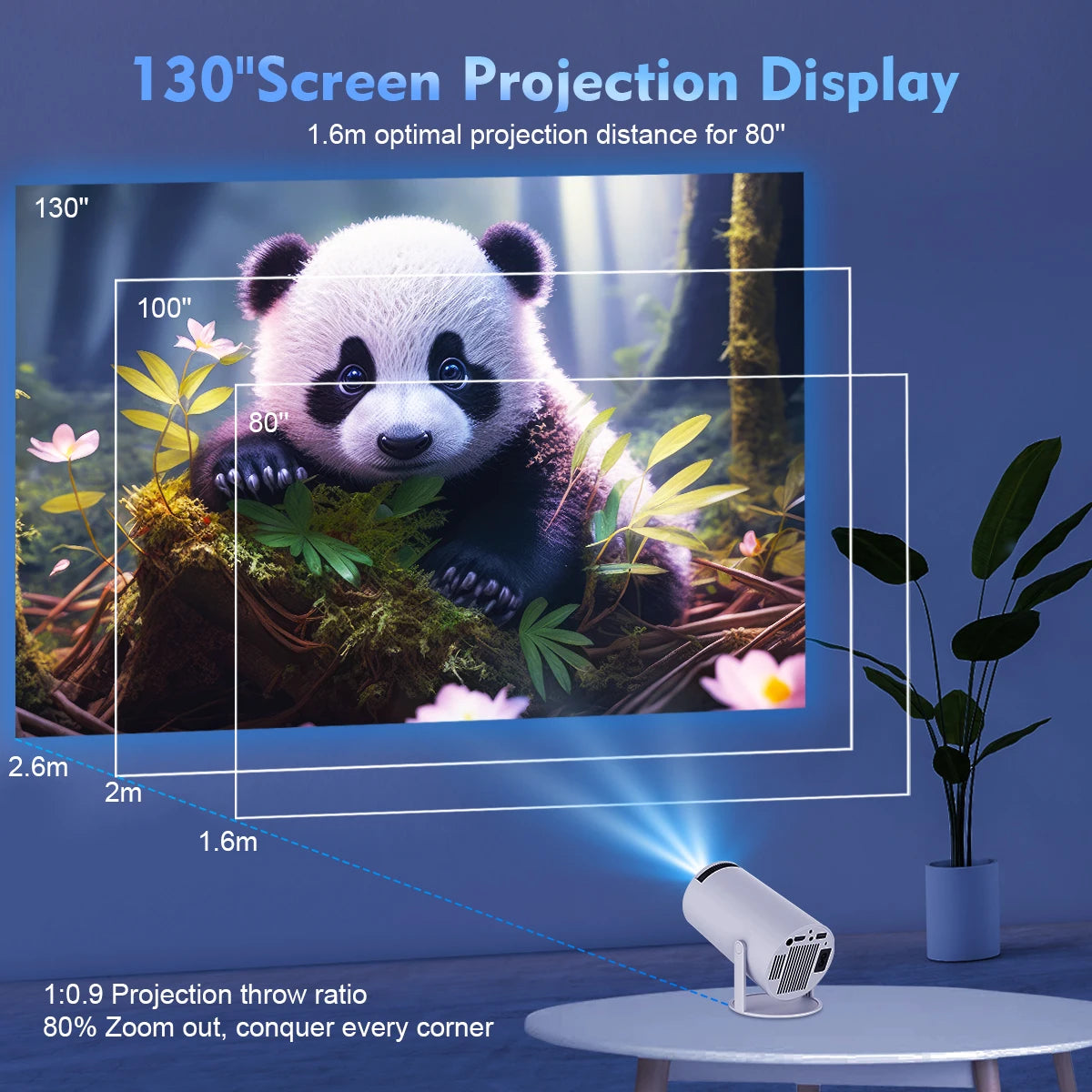 Projector 4k 1280 *720P Portable