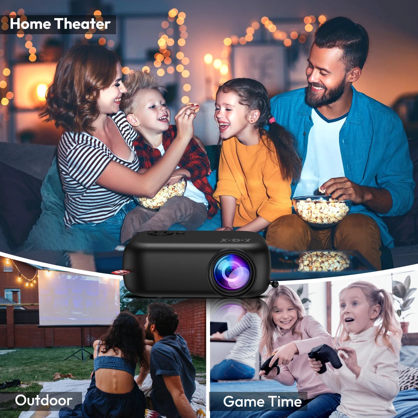 Mini Projector LED Home 1080P HD Movie